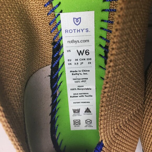 ROTHY'S "The Point II" Camel Captoe Knit Fabric Slip On Ballet Flats 🌷 NEW!! - Picture 14 of 16